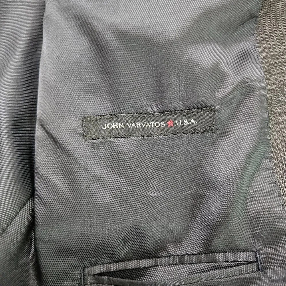 John‎ Varvatos USA Men's Dark Gray 100% Wool Double Button Blazer Jacket Sz 46R